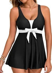 Women Printed Two Piece Tankini Swimsuits Tummy Control Swim Dress High Waisted Boyshort with Pockets Secondary image