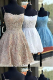 Short Lace Prom Dress A Line Cute Homecoming Dress Graduation Dress OK1596