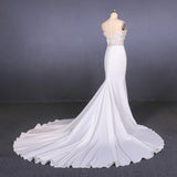 Mermaid Appliques Long Stunning Wedding Dresses, Long Bridal Dresses OKQ19