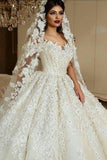 A Line Off The Shoulder Tulle Wedding Dress With Lace Applique OKE66