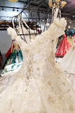 Romantic Off the Shoulder Lace Up Ball Gowns Wedding Dresses OKE68
