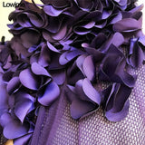 Purple Long A-line Split Cheap Prom Dress With Flowers OKH56