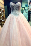 Pretty Sweetheart Beading Ball Gown Handmade Lace Up Prom Dress K719