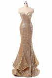 Sweetheart Sequin Shiny Long Mermaid Handmade Prom Dress K711