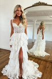 Sparkly Prom Dress with Slit Skirt, Long Graduation School Dresses, Evening Party Gown OM772