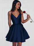 Burgundy Short Cute Simple Spaghetti Straps Homecoming Dress OK201