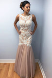 Mermaid Chiffon Prom Dress With Lace, Long Charming Prom Gown OKK33