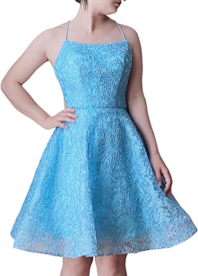 Short Homecoming Dress for Juniors A-line Graduation Spaghetti Straps Party Gown OKY48