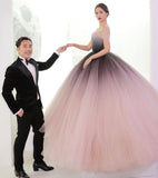 Off-the-shoulder Ombre Ball Gown Prom Dress Cheap Long Evening Dresses OP601