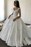 Chic Ball Gown Backless Lace Appliques Wedding Dress Sweetheart Bridal Dress OK1013