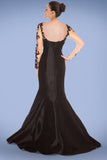 Black Long Sleeves Lace Mermaid Sheath Prom Dress ED0715