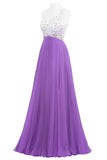 Purple One Shoulder Beaded Long Prom Dress ED0964