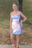 Tight Sequins Short Homecoming Dress Simple Graduation Dress For Teens OK1475