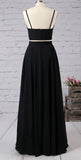 Simple Black Two Pieces Long Cheap Modest Prom Dress Party Dresses K772