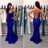 Black Backless lace Sexy mermaid beautiful Long Prom Dresses OK226