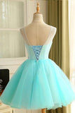 new Ball Gown Tulle Homecoming Dress Beautiful A Line Flower Short Prom Dresses Party Dress OK366