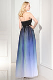 Charming Gradient Chiffon Sweetheart Long Back Up Lace Prom Dresses K116
