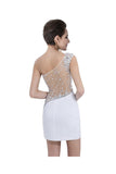 new Elegant White Beading Short Simple Handmade Homecoming Dress K134