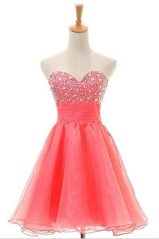 Watermelon Short Sweetheart Zipper Back Pretty Homecoming Dress K192