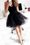 Hot Sale Elegant Sweetheart Short Black Homecoming Dress K202
