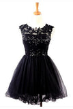 Cap Sleeves Lace Beading Handmade Short Homecoming Dress K362