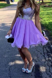 Purple Chiffon Handmade Charming Sweetheart Homecoming Dress K366