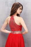 Close Back Red Two Pieces A-line Homecoming Dress K580
