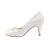 Ivory High Heels Bridal Shoes,Elegant Wedding Shoe, Lace Woman Shoes L-926