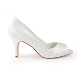 Ivory High Heels Satin Wedding Shoes, Princess Wedding Party Shoe L-928