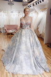 Princess Sweetheart A Line Long Prom Dress Formal Evening Dress OK1354
