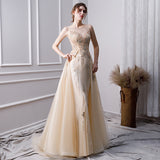 A Line Long Prom Dress With Beading Formal Evening Gown OKL30