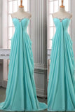 Sweetheart Long Chiffon Beading Elegant Cheap Prom Dress OK12