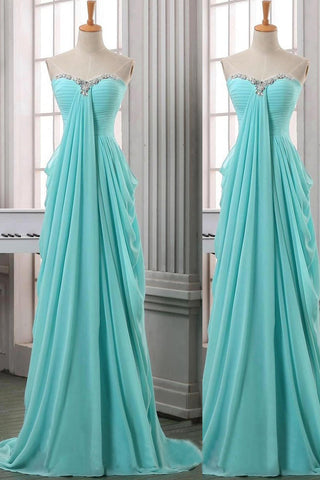Sweetheart Long Chiffon Beading Elegant Cheap Prom Dress OK12