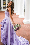 Graceful Satin Sweetheart Hi-low Length A-line Prom Dress With Appliques OK1328