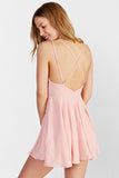 Lovely Pink V Neck Homecoming Dresses,Simple Short Open Back Prom Party Dress,Skater Dresses OK359