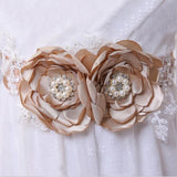 Bridesmaid Sash/Belt with Pearls Flower Girl Sashes Rustic Stones Wedding Belt Bridal Flower Sash BS1