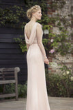 Sexy Chiffon A-Line Cheap Pink Bridesmaid Dress,Long Prom Dress OK237