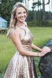 Shiny Sequin Halter Simple Homecoming Dress, Sparkly Sequin Short Party Dress OKM26