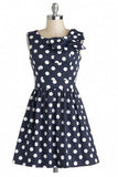 Pretty Cute Handmade Short Vintage Dress With Bow V11