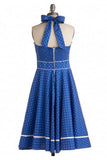 Real Beautiful Handmade Cute Halter Polka Dot Vintage Dress V9