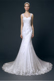 Long Mermaid Lace Wedding Dresses With Straps W12