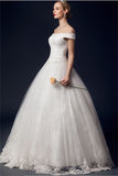 Off Shoulder Long Big Ball Gowns Wedding Dress For Women W15