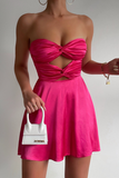 Fuchsia Sweetheart A Line Cute Homecoming Dress Short Prom Dress OK1509