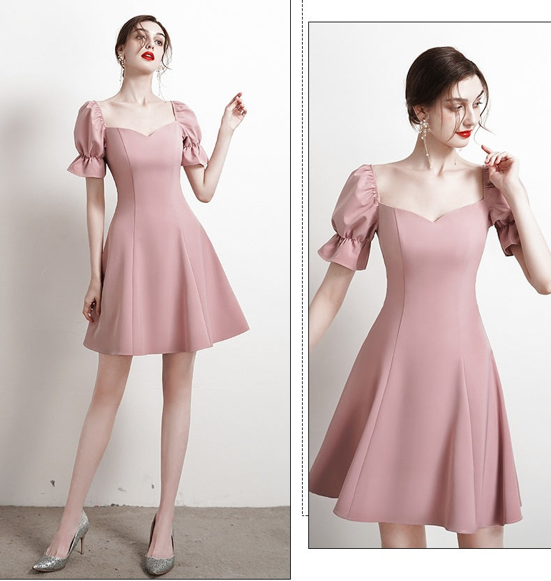 Soft Vintage Short Homecoming Dress Simple Style Party Dress K0925