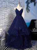 Beautiful Spaghetti Straps V-neck Princess Prom Dress For Teens OK925