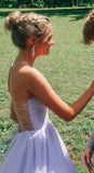 Sparkly A Line Lavender Long Prom Dress Formal Evening Dress Custom Pageant Dress OK1025