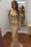 Mermaid Shiny Sequin Long Sleeves Evening Prom Dress Sequin Formal Dress OK1374