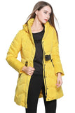 Newest Yellow Winter Women's Comfy Thickening Coat Long Down Jacket D10