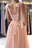A line Tulle Sweetheart Long Prom Dress Pink Formal Evening Dress OK1144