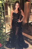 Black Fashion A Line Long Prom DressES Formal Evening Dress OK1953